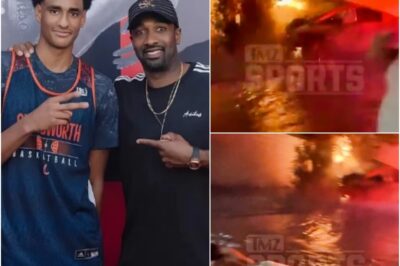 Shocking Video Of Fiery Car Crash Involving Gilbert Arenas’ 18-Year-Old Son Goes Viral As Fans Fear The Worst