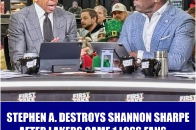 “Stephen A. DESTROYS Shannon Sharpe After Lakers Game 1 Loss – Fans STUNNED By What He Said!”  Nobody saw this coming. Right after the Lakers got crushed in Game 1, Stephen A. Smith dropped a BRUTAL message aimed at Shannon Sharpe—and it wasn’t even his own words. The internet went wild as fans reacted to the unexpected diss, and Sharpe’s response only added fuel to the fire. This moment is going viral for a reason… and you won’t believe what Stephen A. used to clap back.