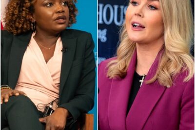 Tensions hit a boiling point when Karoline Leavitt and Karine Jean-Pierre went head-to-head in a televised clash that’s now dominating social media. The confrontation, meant to be a civil debate, quickly spiraled as sharp words turned personal, with gasps heard throughout the room. Leavitt’s unfiltered final remark left Jean-Pierre visibly stunned—and viewers reeling. Clips of the heated exchange are going viral as fans scramble to figure out what exactly was said that flipped the entire room.