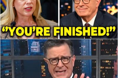 1 MINUTE AGO : Pam Bondi FLIPS The Late Show Upside Down—Stephen Colbert Left SHAKEN, Apologizes Backstage as Show Faces Possible Suspension What started as another night of sharp jokes and political jabs took a shocking turn when Stephen Colbert clashed with Pam Bondi live on The Late Show. But it wasn’t Bondi who cracked—it was Colbert. After pushing one joke too far, Bondi fired back with a cutting one-liner that left the host visibly stunned and the audience frozen in silence. Within minutes, producers scrambled behind the scenes. Sources say Colbert was seen backstage immediately apologizing, clearly rattled by the backlash…