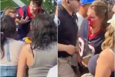 Female Texans Fan Left With Face Full Of Blood After Ugly Fight With Male Rams Fan At SoFi Stadium [VIDEO]