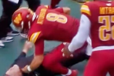 Commanders HC Dan Quinn Got Busted Wide Open Gushing Blood During Horrifying Sideline Collision [VIDEO]