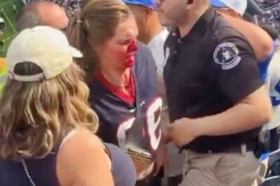 “This Got Out Of Control Fast…” Female Texans Fan Left With Face Full Of Blood After Ugly Fight With Male Rams Fan At SoFi Stadium [VIDEO]