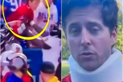 The Entire Internet Is Tripping Out Over Clip Of Buffalo Bills Fan In Neck Brace Apologizing To Lamar Jackson & DeAndre Hopkins [VIDEO]