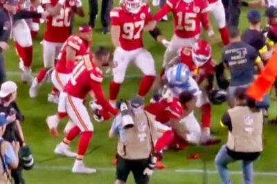 SNF Postgame Brawl – Patrick Mahomes Ends Up At The Bottom Of Pile As Massive Fight Breaks Out Between Chiefs & Lions Players [VIDEO]