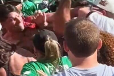 Eagles & Buccaneers Fans Got Into A Heated WWE-Style Brawl That Left One Person Bloodied In Wild Scene [VIDEO]