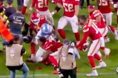 SNF Postgame Brawl – Patrick Mahomes Ends Up At The Bottom Of Pile As Massive Fight Breaks Out Between Chiefs & Lions Players [VIDEO]