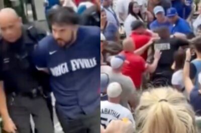Disgusting Chicago Cubs Fan Pun.ches Child, Gets Dragged Out In Handcuffs By P0lice During Chaotic Brawl at Playoff Game [VIDEO]