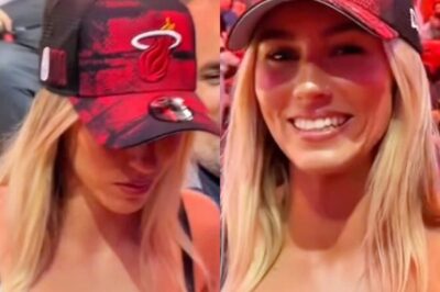 Adu::lt Star Rebecca McLeod Had Fans In The Stands Going Crazy Over Her Spicy Outfit At Miami Heat Game [VIDEO + PICS]