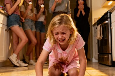 My nine-year-old went to what should’ve been a simple sleepover at my sister’s house—yet somehow ended up scrubbing her kitchen floors while her cousins enjoyed ice cream. When I arrived, she was drenched in filthy water, exhausted, and my sister just waved it off with, “She’s fine, just helping out a little.” My family laughed. I said nothing. I took her home. Three days later, something happened that made the first cracks appear in my sister’s “perfect life”