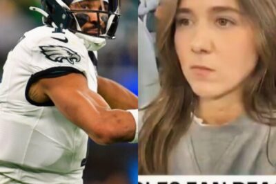 Confused Female Eagles Fan Goes Viral For Celebrating Jalen Hurts’ Game-Losing Interception In Overtime On ‘Monday Night Football’ [VIDEO]